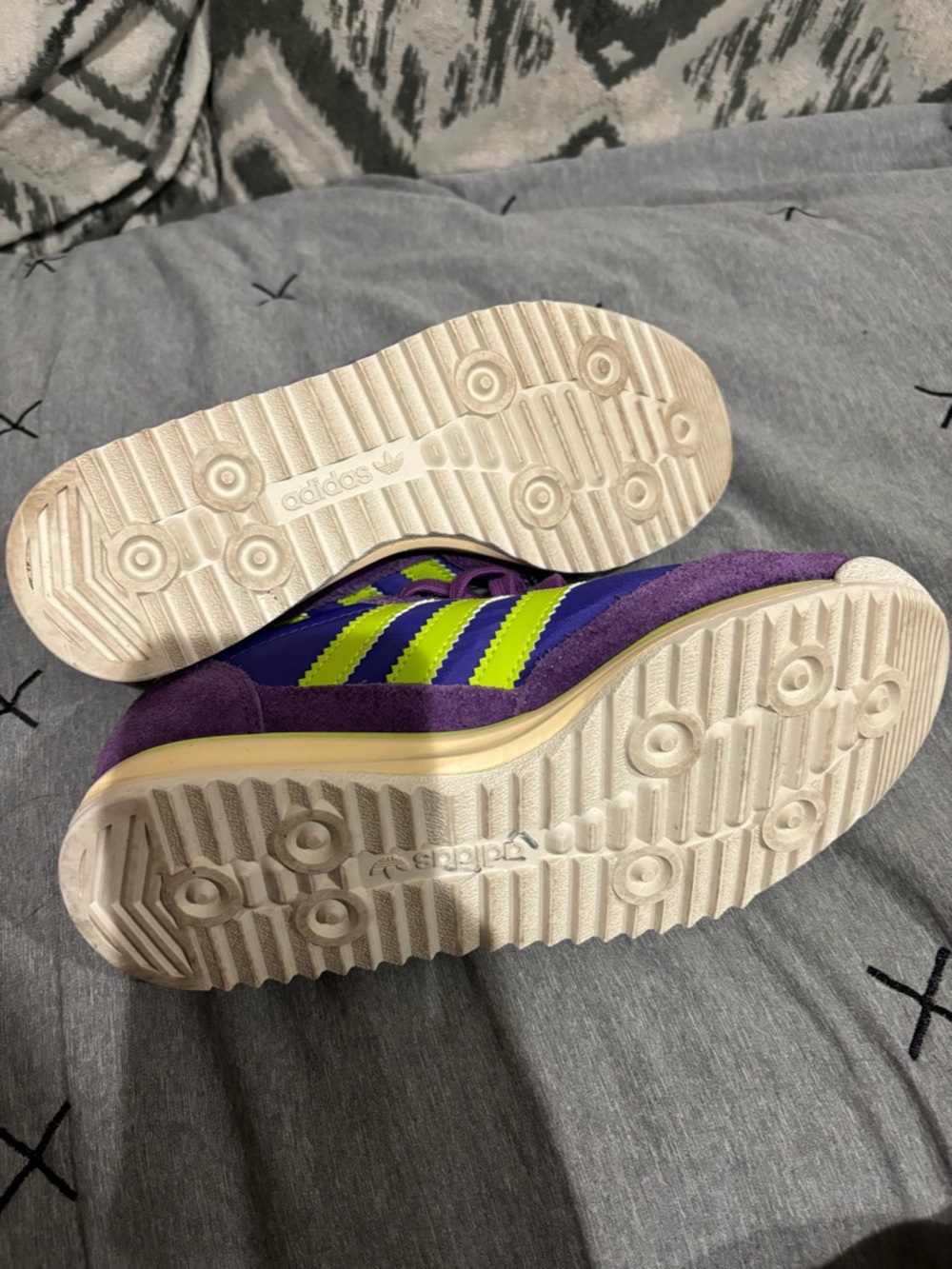 adidas Purple Sneakers with Neon Yellow Accents - Picture 4 of 5